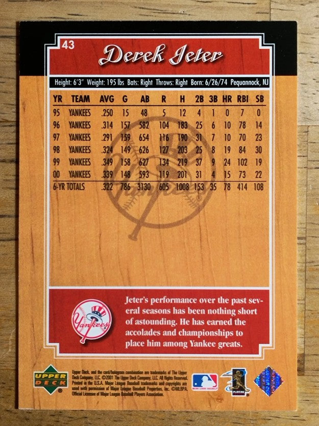 2001 Upper Deck Legends #43 Derek Jeter