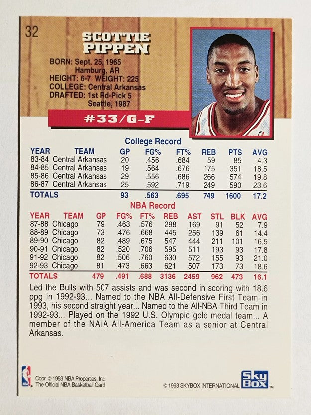 1993-94 Hoops Fifth Anniversary Gold #32 Scottie Pippen