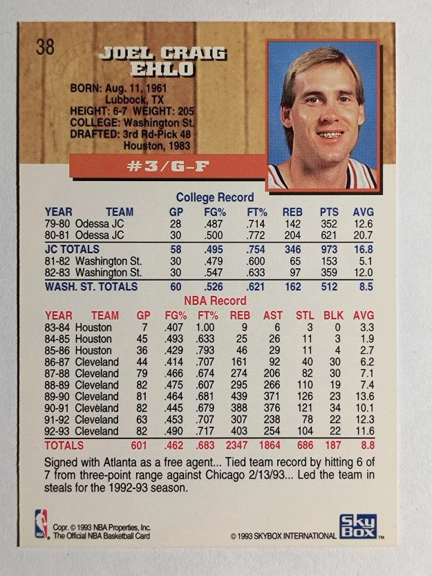 1993-94 Hoops Fifth Anniversary Gold #38 Craig Ehlo