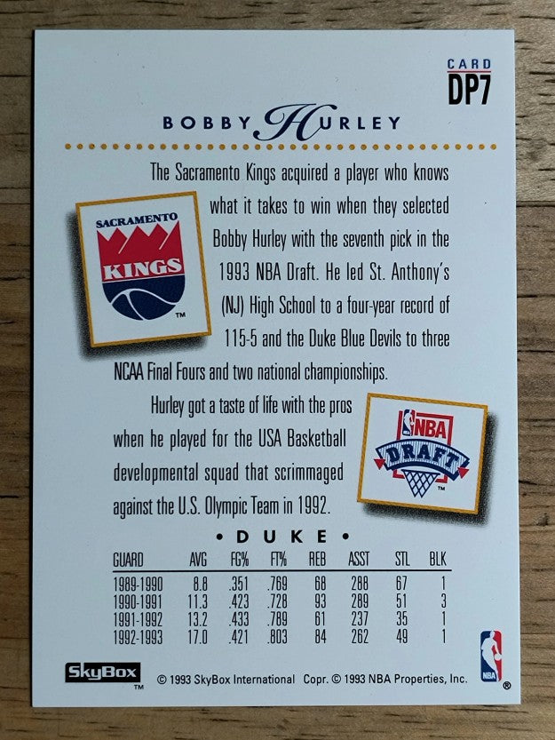 1993-94 SkyBox Premium Draft Picks #DP7 Bobby Hurley
