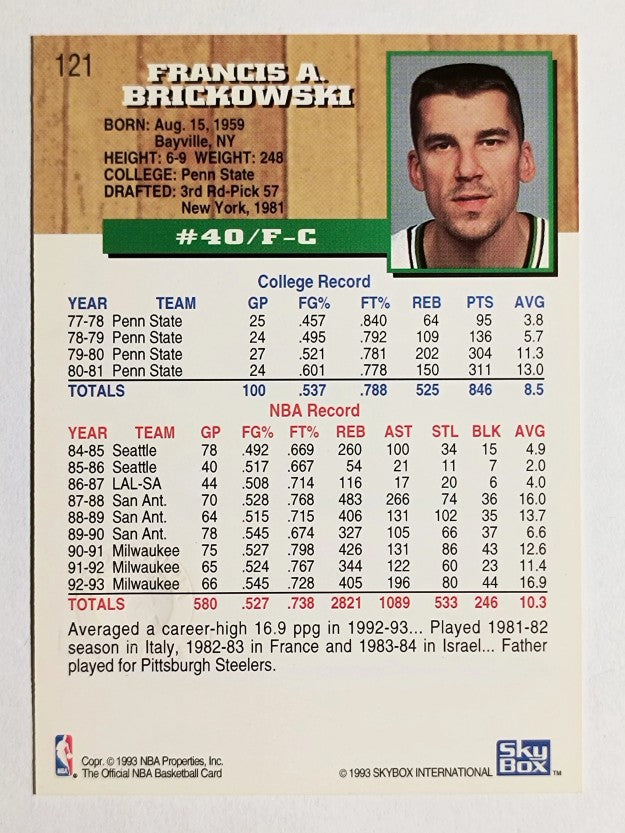 1993-94 Hoops Fifth Anniversary Gold #121 Frank Brickowski