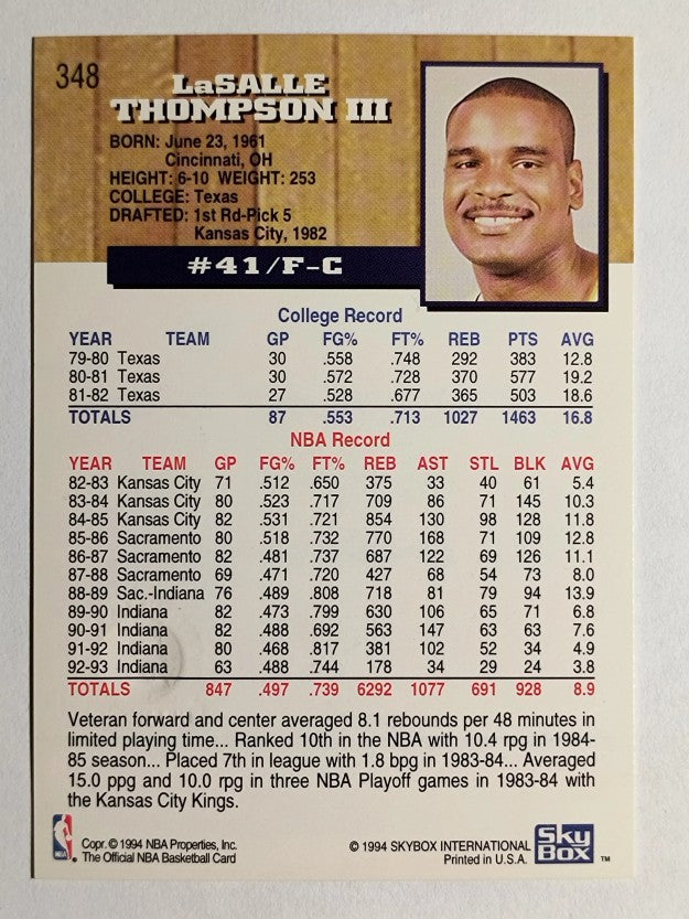 1993-94 Hoops Fifth Anniversary Gold #348 LaSalle Thompson