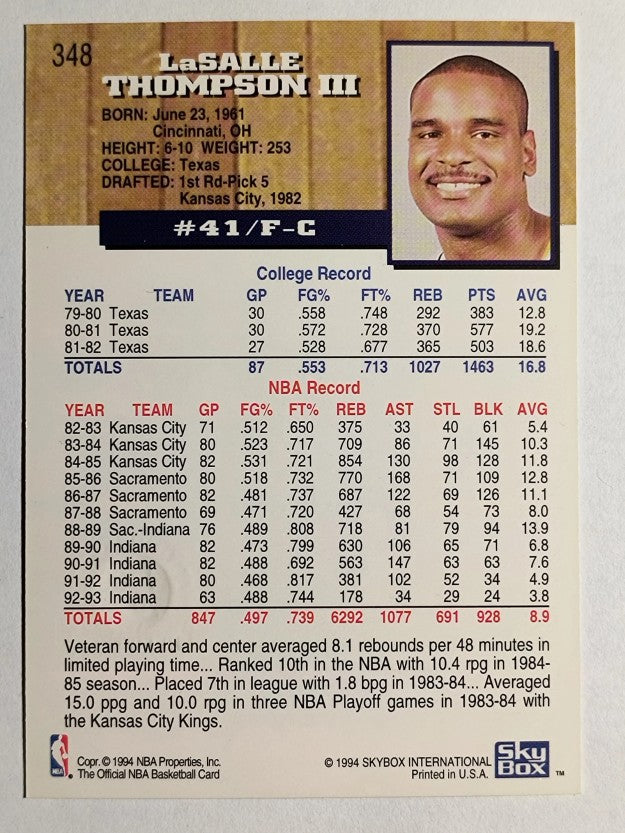 1993-94 Hoops Fifth Anniversary Gold #348 LaSalle Thompson
