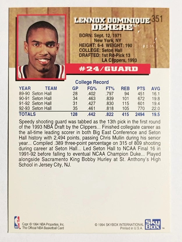 1993-94 Hoops Fifth Anniversary Gold #351 Terry Dehere