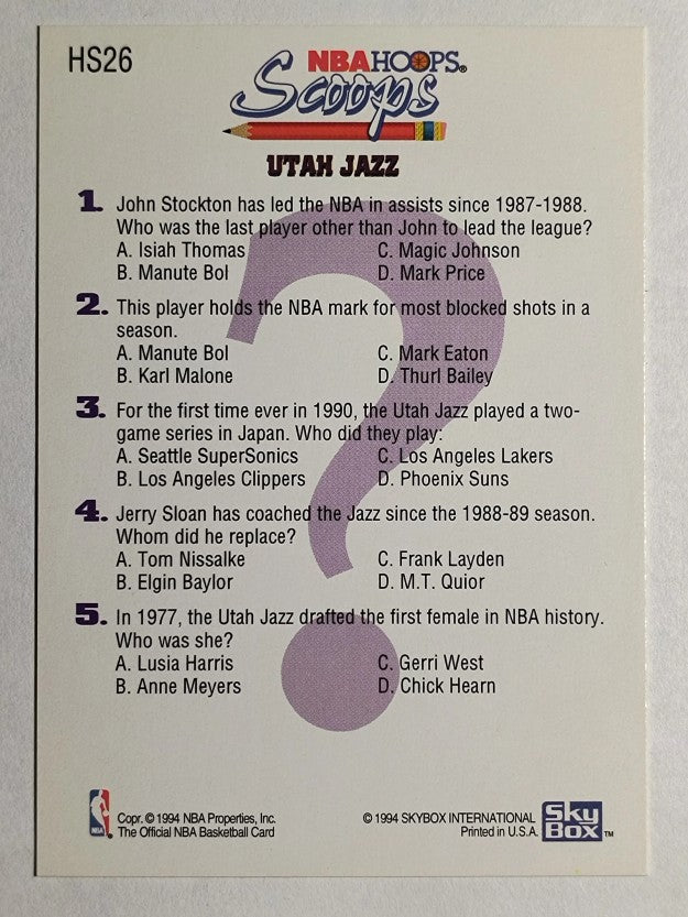 1993-94 Hoops Scoops #HS26 Karl Malone (NM)