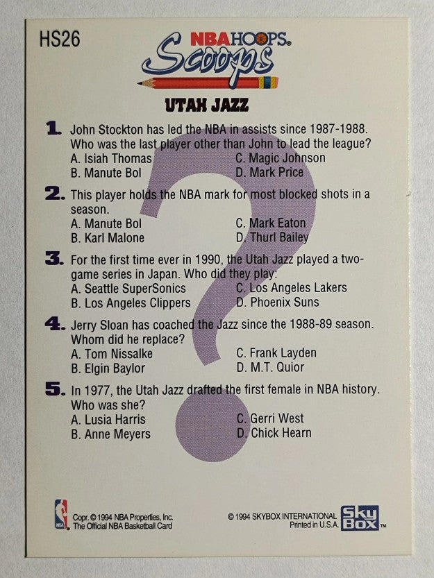 1993-94 Hoops Scoops #HS26 Karl Malone (NM)