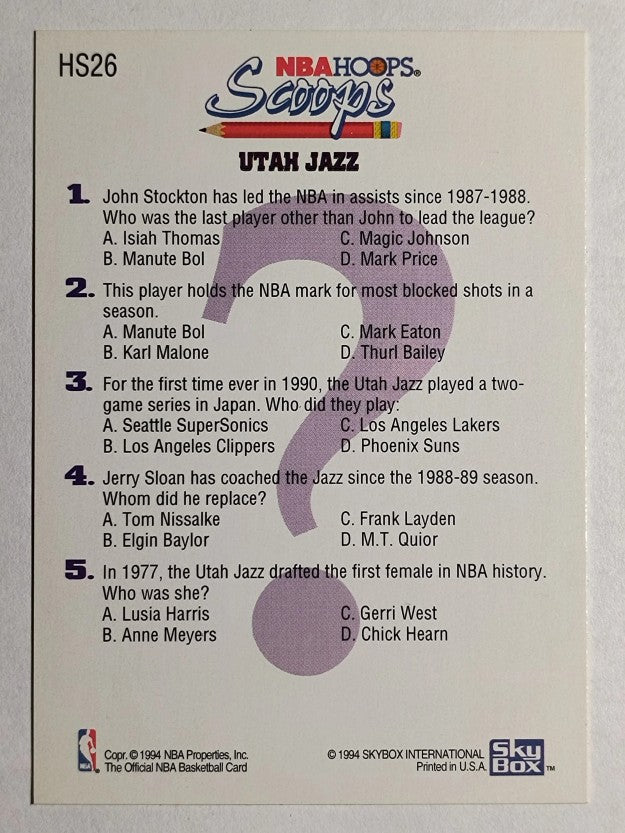 1993-94 Hoops Scoops #HS26 Karl Malone (NM)