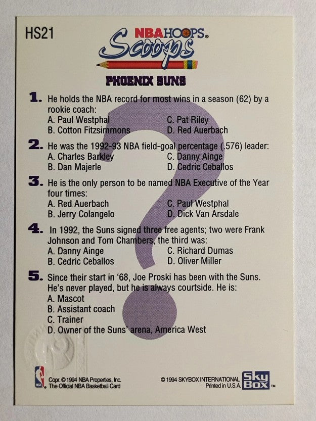1993-94 Hoops Scoops Fifth Anniversary Gold #HS21 Charles Barkley (EXMT)
