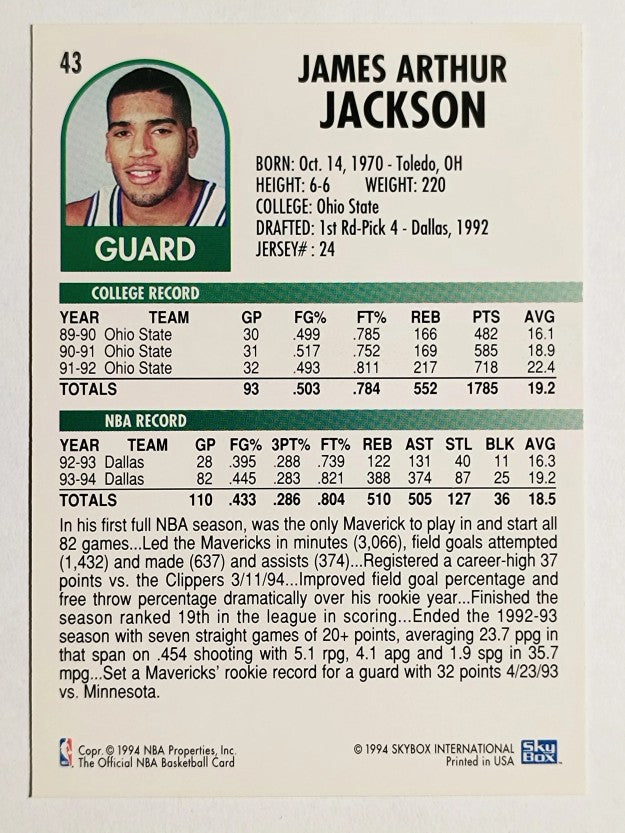 1994-95 Hoops #43 Jim Jackson