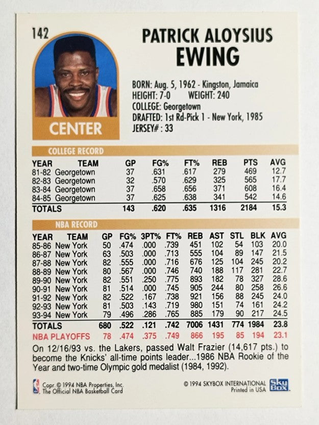 1994-95 Hoops #142 Patrick Ewing