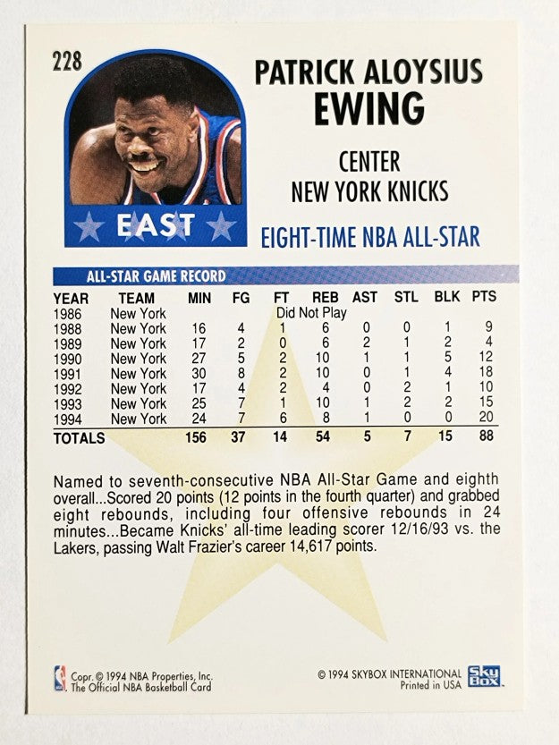 1994-95 Hoops #228 Patrick Ewing AS