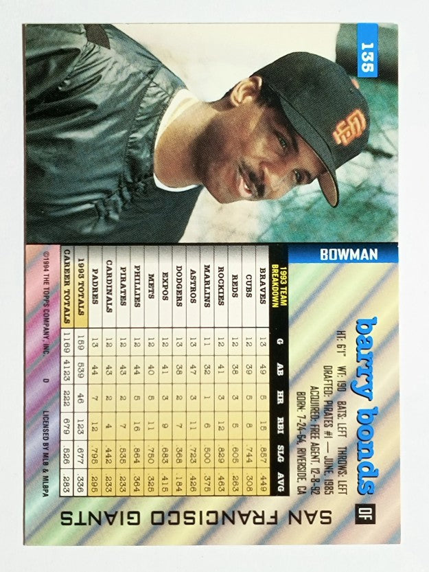 1994 Bowman #135 Barry Bonds