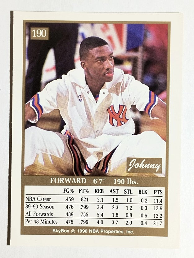 1990-91 SkyBox #190 Johnny Newman SP