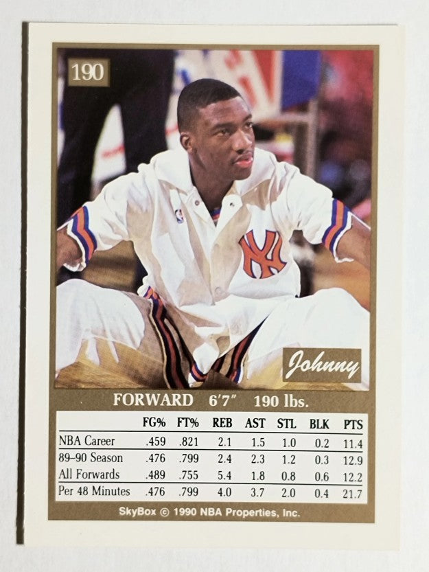 1990-91 SkyBox #190 Johnny Newman SP