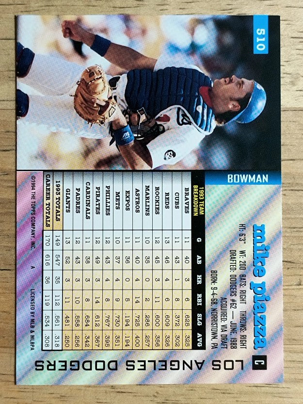 1994 Bowman #510 Mike Piazza
