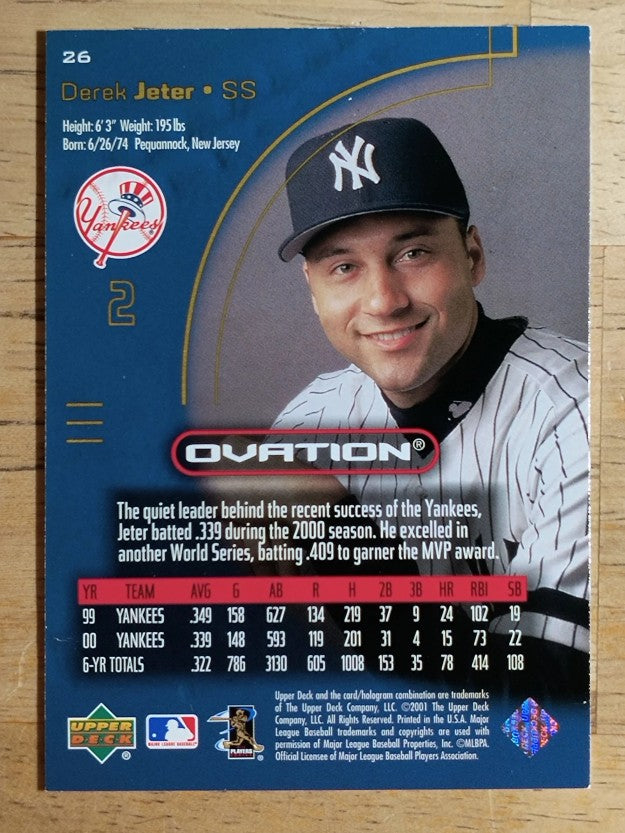 2001 Upper Deck Ovation #26 Derek Jeter