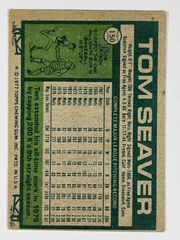 1977 Topps #150 Tom Seaver (VGEX)