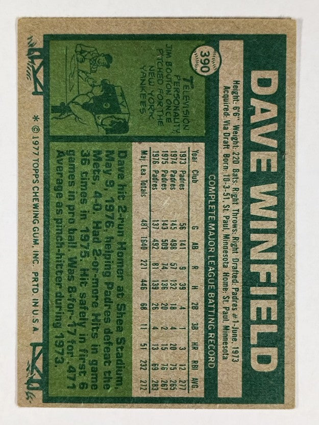 1977 Topps #390 Dave Winfield (VG)