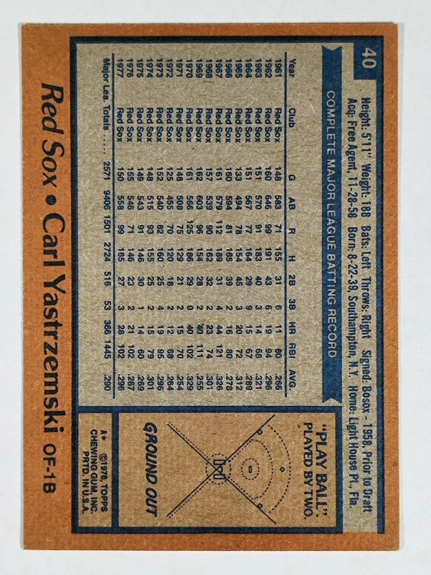 1978 Topps #40 Carl Yastrzemski (EXMT)