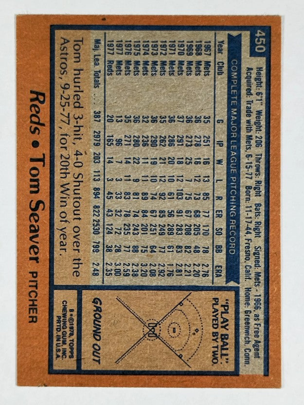1978 Topps #450 Tom Seaver (NM)