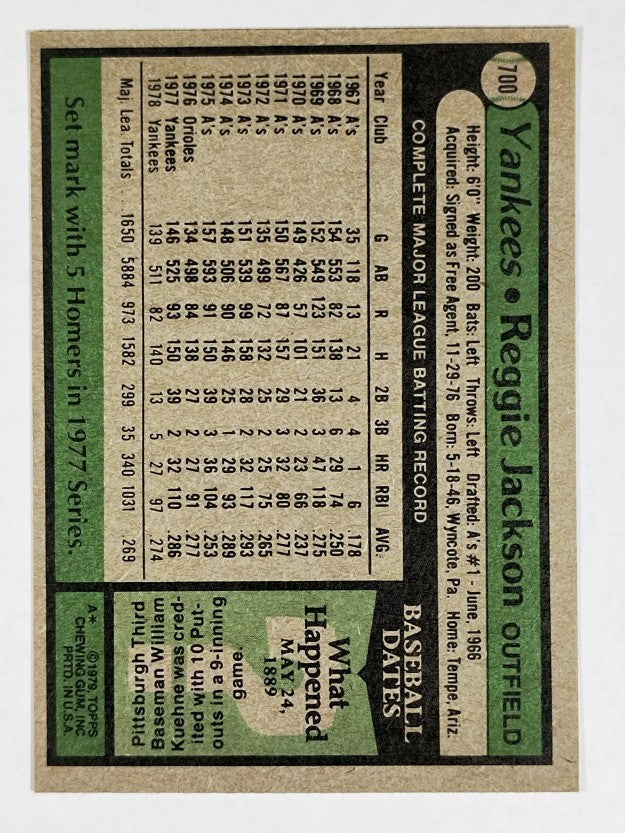 1979 Topps #700 Reggie Jackson DP (NM)