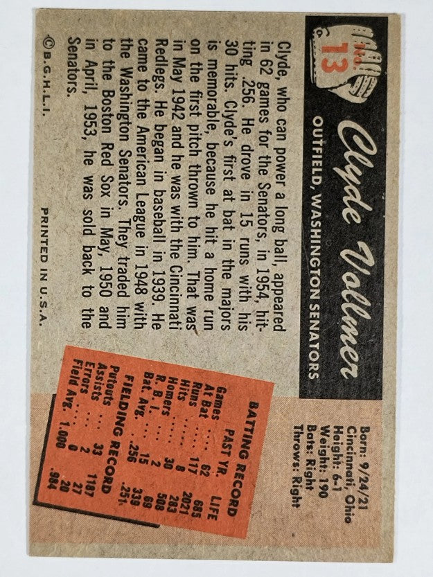 1955 Bowman #13 Clyde Vollmer (NM)