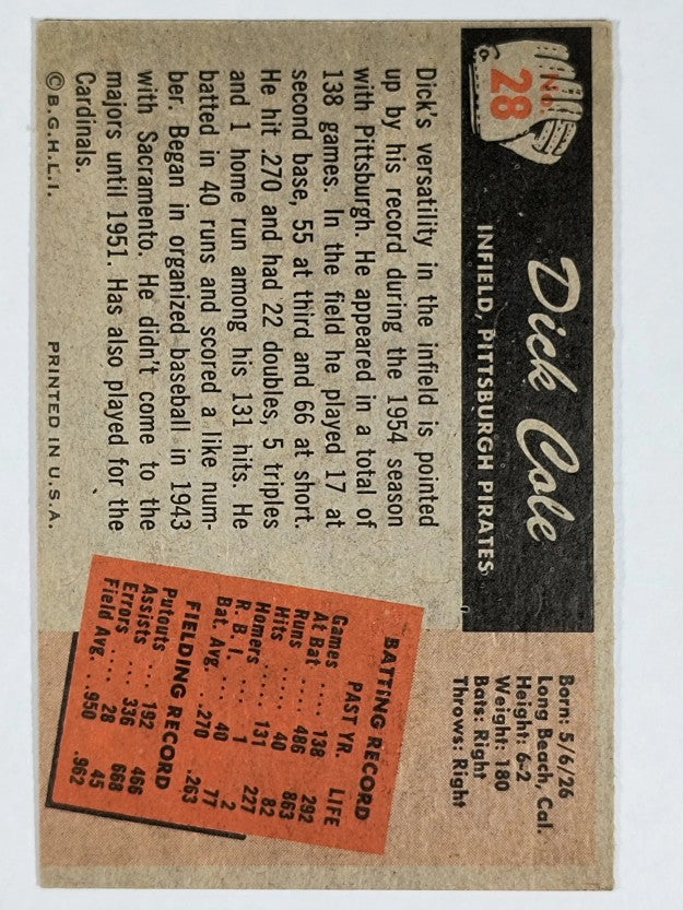 1955 Bowman #28 Dick Cole (EXMT)