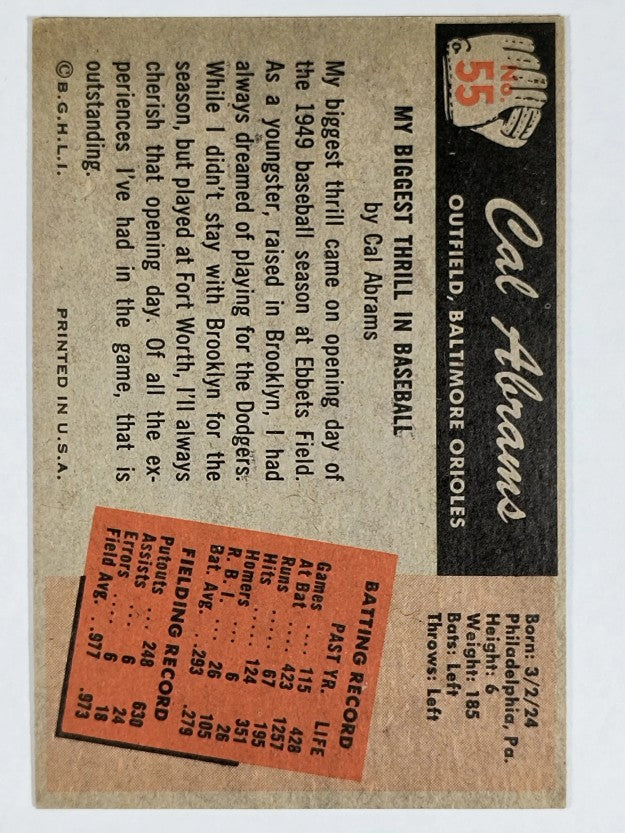 1955 Bowman #55 Cal Abrams (EXMT)