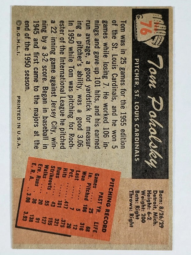 1955 Bowman #76 Tom Poholsky (NM)