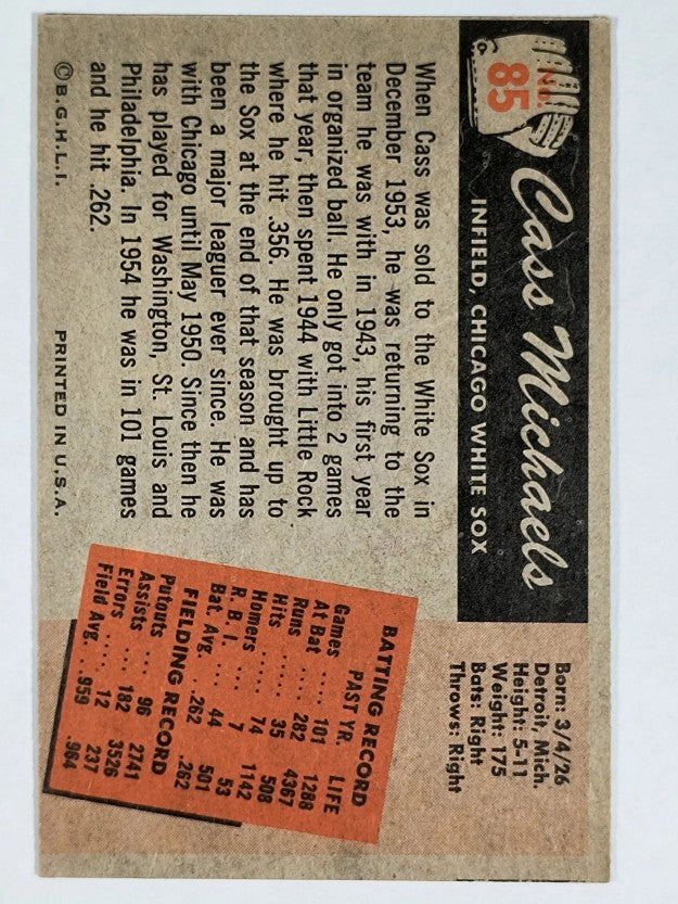 1955 Bowman #85 Cass Michaels (VG)