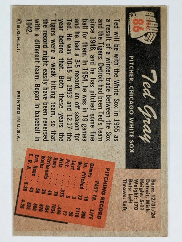 1955 Bowman #86 Ted Gray (EX)