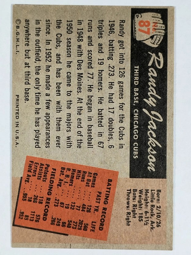 1955 Bowman #87 Randy Jackson (EXMT)