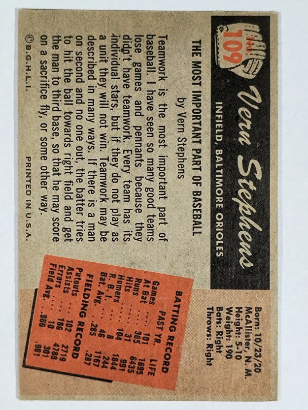 1955 Bowman #109 Vern Stephens (EX)