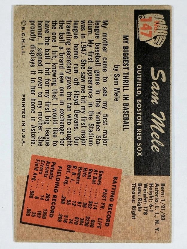 1955 Bowman #147 Sam Mele (VGEX)