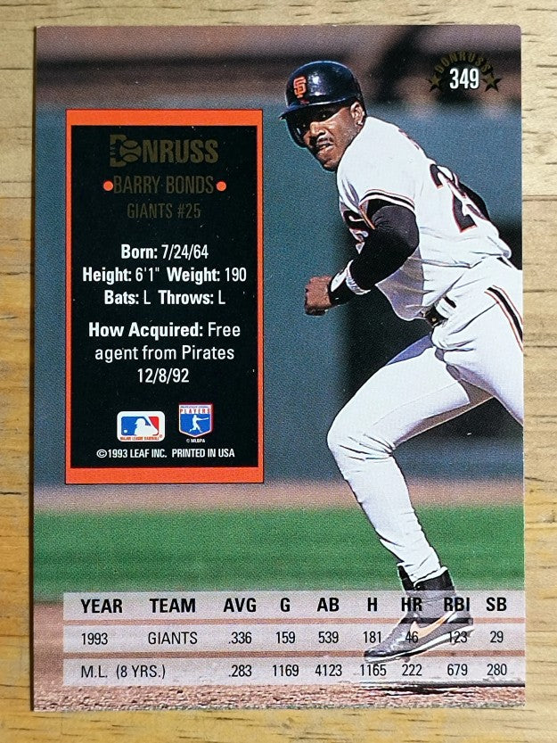 1994 Donruss #349 Barry Bonds
