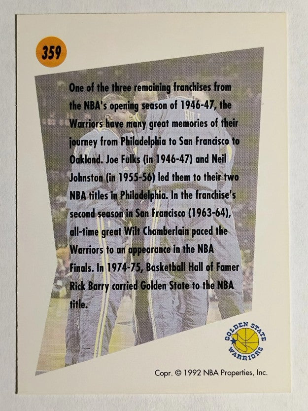 1991-92 SkyBox #359 Golden State Warriors TL