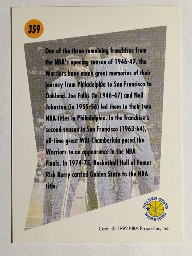 1991-92 SkyBox #359 Golden State Warriors TL