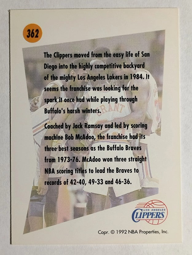 1991-92 SkyBox #362 Los Angeles Clippers TL