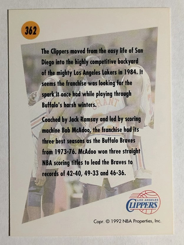 1991-92 SkyBox #362 Los Angeles Clippers TL