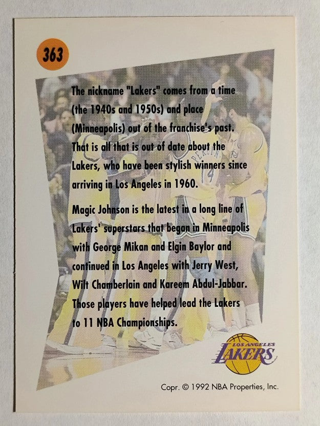 1991-92 SkyBox #363 Los Angeles Lakers TL