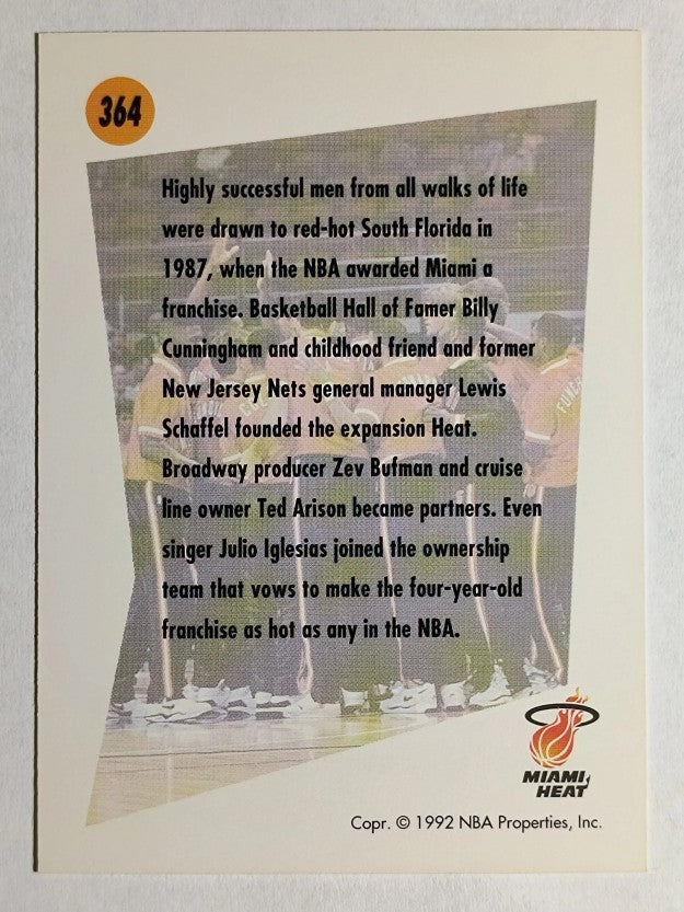 1991-92 SkyBox #364 Miami Heat TL