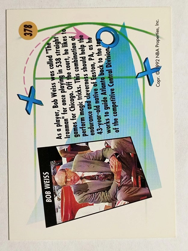1991-92 SkyBox #378 Bob Weiss CO
