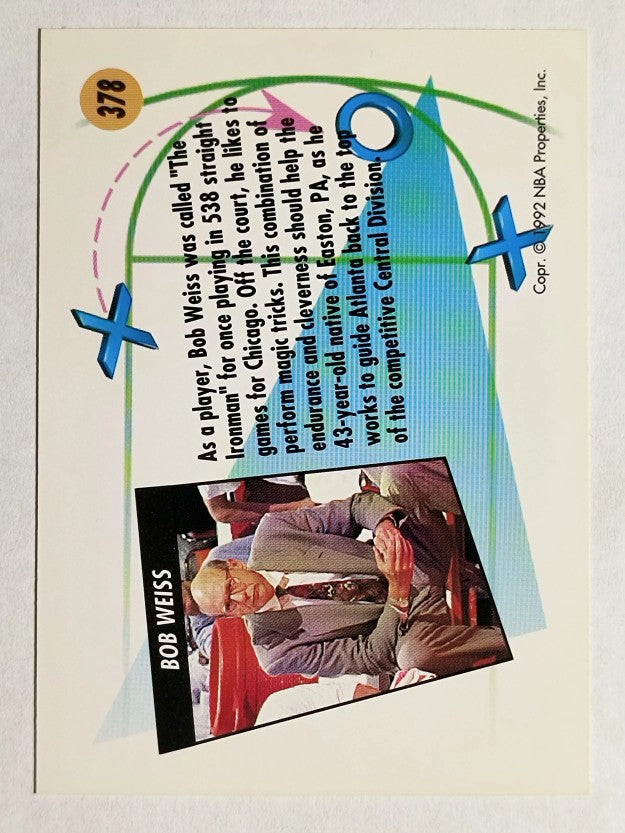 1991-92 SkyBox #378 Bob Weiss CO