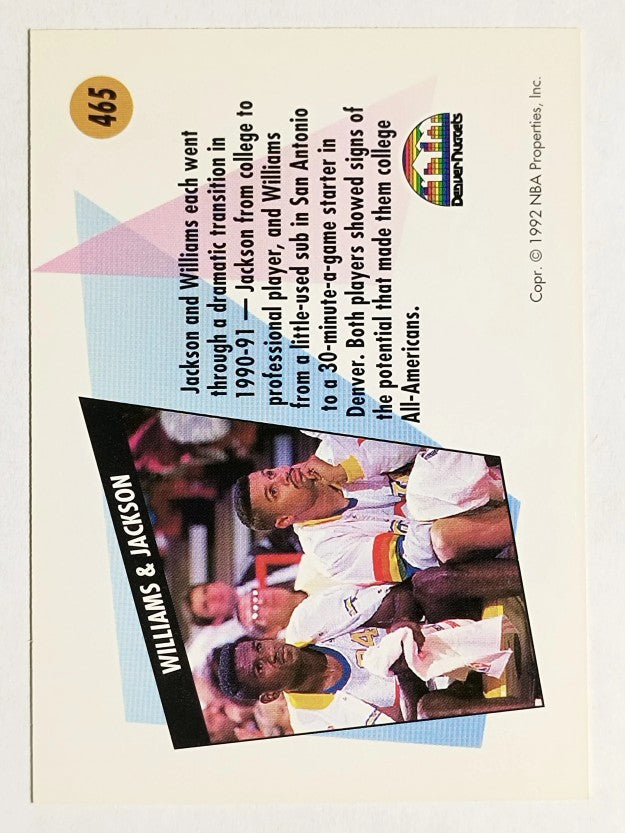 1991-92 SkyBox #465 Reggie Williams/Chris Jackson TW
