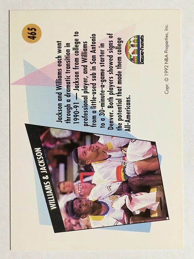 1991-92 SkyBox #465 Reggie Williams/Chris Jackson TW