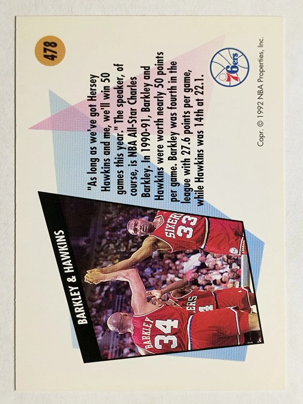 1991-92 SkyBox #478 Charles Barkley/Hersey Hawkins TW