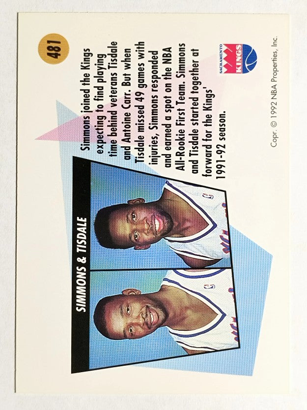 1991-92 SkyBox #481 Lionel Simmons/Wayman Tisdale TW