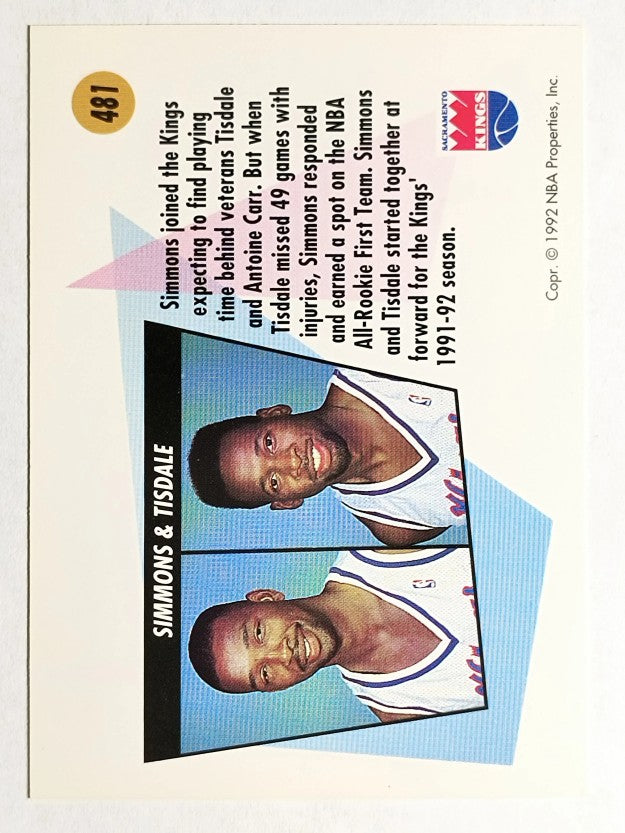 1991-92 SkyBox #481 Lionel Simmons/Wayman Tisdale TW