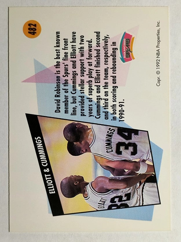 1991-92 SkyBox #482 Terry Cummings/Sean Elliott TW