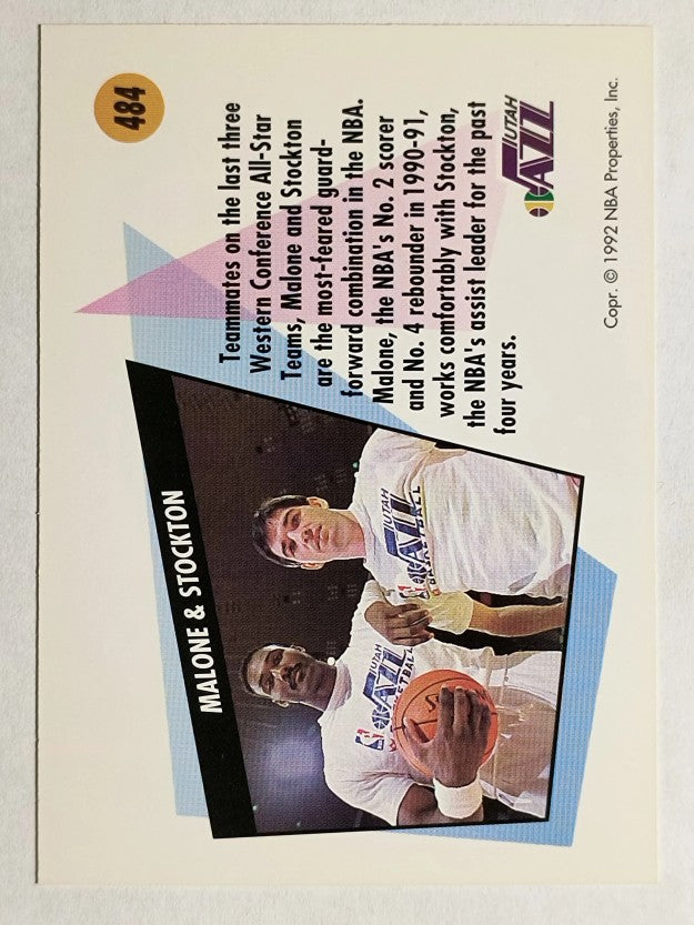 1991-92 SkyBox #484 Karl Malone/John Stockton TW
